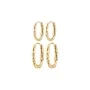 Pilgrim SENSE hoop earrings, 2-in-1 set Earrings Goldplated Brass 132542053