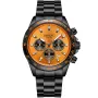 Dissing D1453 watch with Orange dial and a watch case of 43 mm in diameter and a Metallink in Black