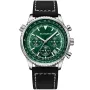 Studsgaard Aviator S0012 watch with Green dial and a watch case of 44 mm in diameter and a Leather in Black