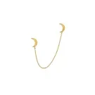 Jane Kønig Double Half Moon NO. 2 chain stud Earring Single Goldplated Stainless Steel DHMC-AW26-SS-G